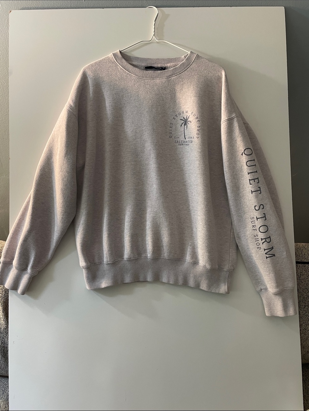 Storm Men's Crewneck Sweater in Light Taupe